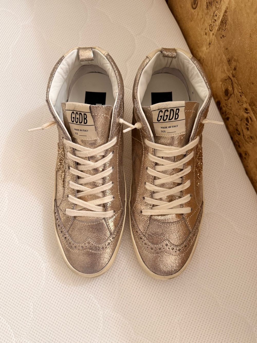 GGDB Metallic Taupe High-Top Sneakers